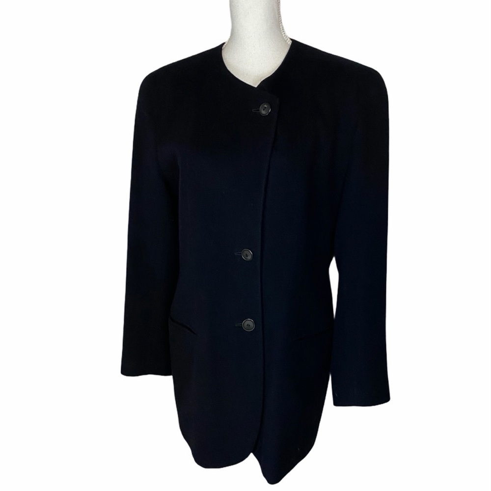 Bogner Black Lambswool Angora Blazer Jacket US‎ 12
